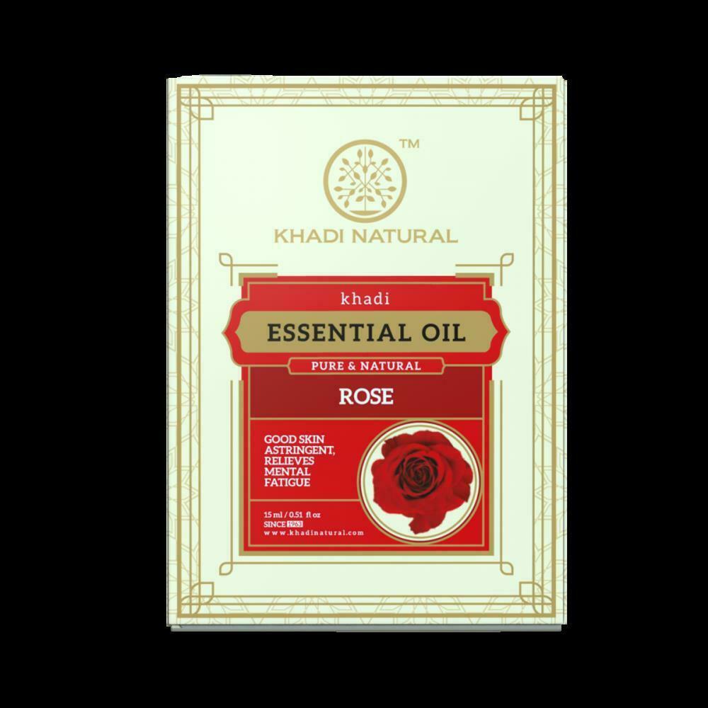 Khadi Natural Rose Pure Essential Oil 15ml Ayurvedic Skin Face Body Massage Care - £13.54 GBP