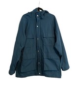 Vintage SCHOTT Mens Flannel Lined Chore Coat Jacket Full Zip Teal Blue Sz L - $33.59