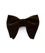 Brown Plain Velvet Bow Ties - $360.94 MXN