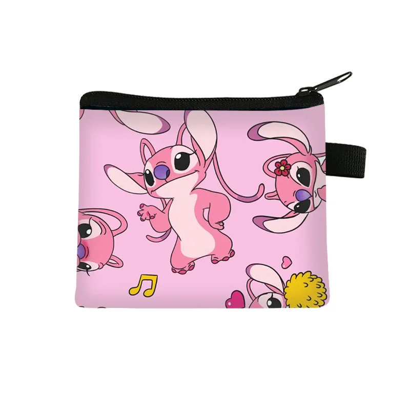 New Anime Stitch Coin Purse Kawaii Lilo Stitch Wallet Cute Angel Storage... - $4.82