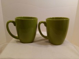 Set of 2 Vintage Corelle Coordinates Stonesware Pea/ Olive Green Mugs/ Cups 12oz - £9.49 GBP