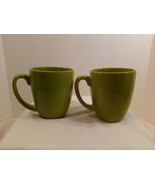 Set of 2 Vintage Corelle Coordinates Stonesware Pea/ Olive Green Mugs/ C... - £9.38 GBP