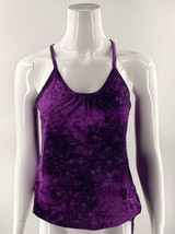 Old Navy Athletic Tank Top Womens Size Small Purple Printed Side Tie Loo... - $13.86