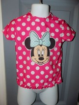 Disney Minnie Mouse Pink Polka-dot Rash Guard Short Sleeve Shirt Size 2T Girl&#39;s - £10.47 GBP
