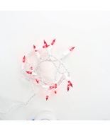 15 Bulb Red Glass Craft Lights White Wire - $12.00
