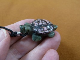 ann-tur-20 rhodonite + jasper TURTLE tortoise gemstone figurine Pendant NECKLACE - £9.57 GBP