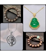 Tibetan Wood Mala Prayer Bead Buddha Silver Pendant Necklace Jewelry - F... - $273.83 MXN+