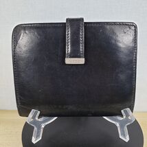 Vintage Coach Black Leather Bifold Wallet Coin Purse With Snap Closure - $38.47