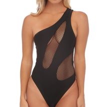 One-Shoulder Swimwear for Womens Sexy Cut Out Bodysuit with Mesh Inserts... - $29.35