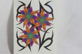 Temporary Tattoos (new) TRIBAL 3 FLOWERS - £3.49 GBP