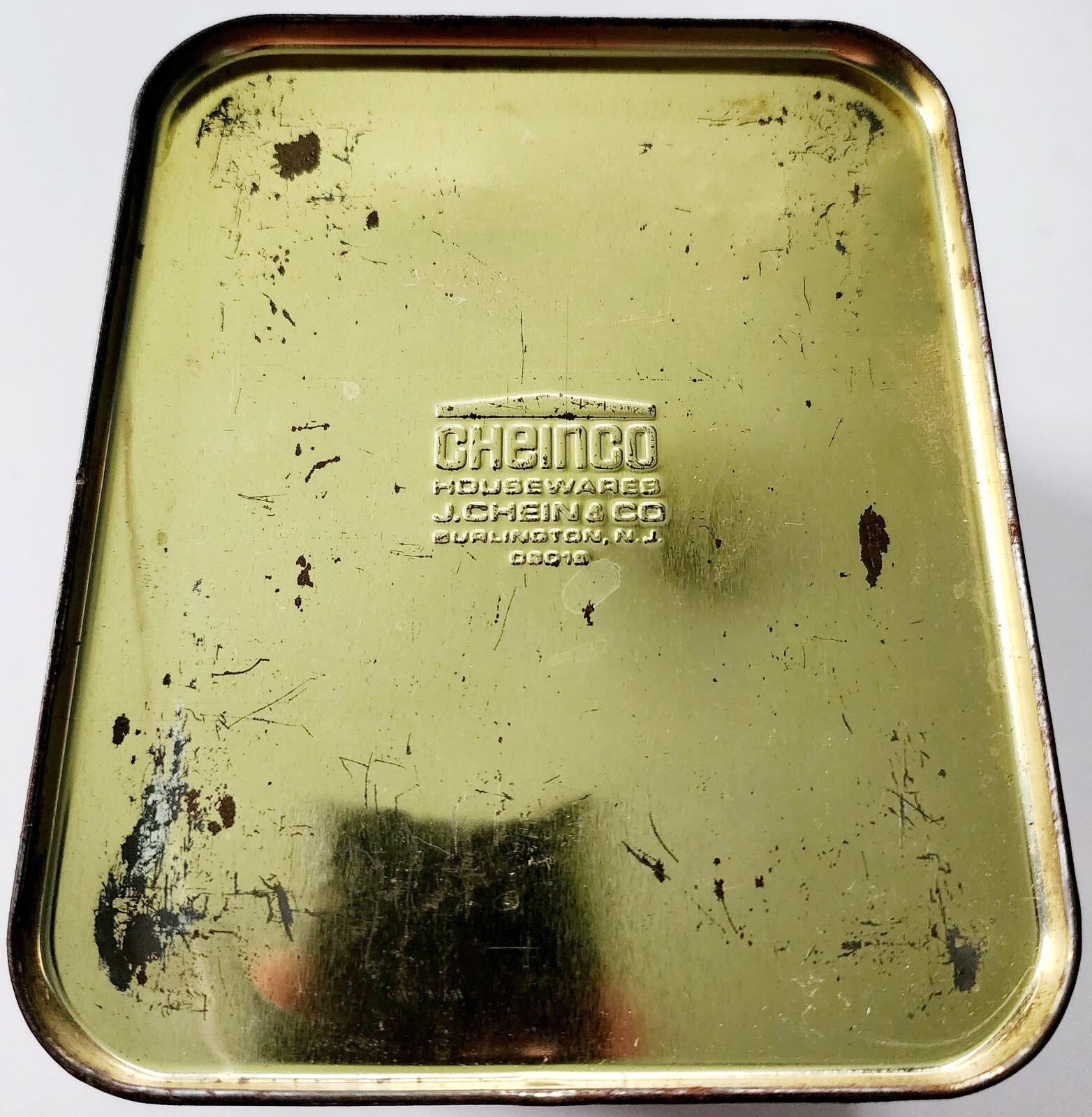 1970s Cheinco Amber Blond Oriental Tea Tin Vintage Collectible 4.5x6x5" HW1 Item image 4