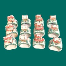12 Pfaltzgraff Winterberry Cottage Houses Napkin Holder Rings New Old Stock - £31.59 GBP