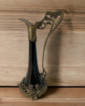 Castilian Imports Art Nouvea Claret Style Jug Brass Handle Pitcher 12.5&quot;... - £143.43 GBP