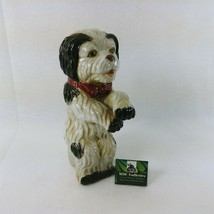 Dog Figurine Ceramic Hand Painted Glaze Playfully Standing On Rear Legs 9&quot; Tall - £33.05 GBP