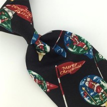 St Nicks Tie Shop Red Merry Santa Golf Flag Christmas Necktie Tie XO-389 New - £15.72 GBP