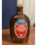 Log Cabin Syrup Flask Bicentennial Amber Glass Bottle 24 oz 1776 - 1976 ... - £9.10 GBP