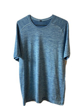 Lululemon Men&#39;s Medium Metal Vent Tech Short Sleeve Shirt Poseidon Hydra Blue - £39.46 GBP