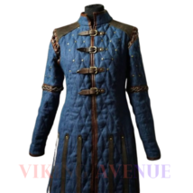 Medieval Thick Padded Gambeson Full Sleeve With Leather Cotton Fabric SC... - $96.88+