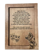 Wood Sign Wall Decor Shakespear Cat Poem Desk Decor Shelf Decor - £11.28 GBP