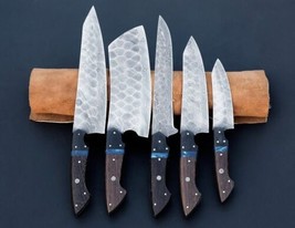 7pieces Hand Forged Damascus Steel Chef Knife Kitchen Knives Set W/wood Handle - £77.66 GBP