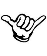 SHAKA HANG LOOSE V1 (5 inch BLACK) Vinyl Decal Window Sticker - $6.93 CAD
