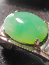 Icy Ice Fruit Green 100% Natural Burma Jadeite Jade Ring # 925 Sterling Silver # - $580.00