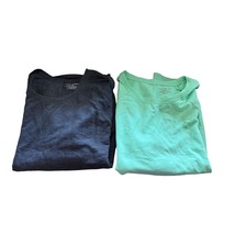 Lane Bryant Short Sleeved T-Shirt Lot of 2 Navy Blue Mint Green Women&#39;s 18/20 - £22.67 GBP