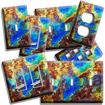 METAL RUST CORROSION RUSTIC BLUE PAINT PATINA LIGHT SWITCH OUTLET WALL H... - $337.69 MXN+