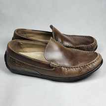 ECCO Men&#39;s Dark Brown Leather Driving Moccasins Comfort Loafer Shoes-SIZE 9, 42 - £31.84 GBP