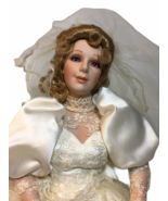 Jennifer Rose Bride Wedding Doll Sandra Kuck Hamilton Collection 18&quot; Por... - $102.90 CAD