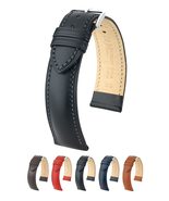 Hirsch Kent Leather Watch Strap - Brown - L - 18mm - Shiny Silver Buckle... - $910.61 MXN