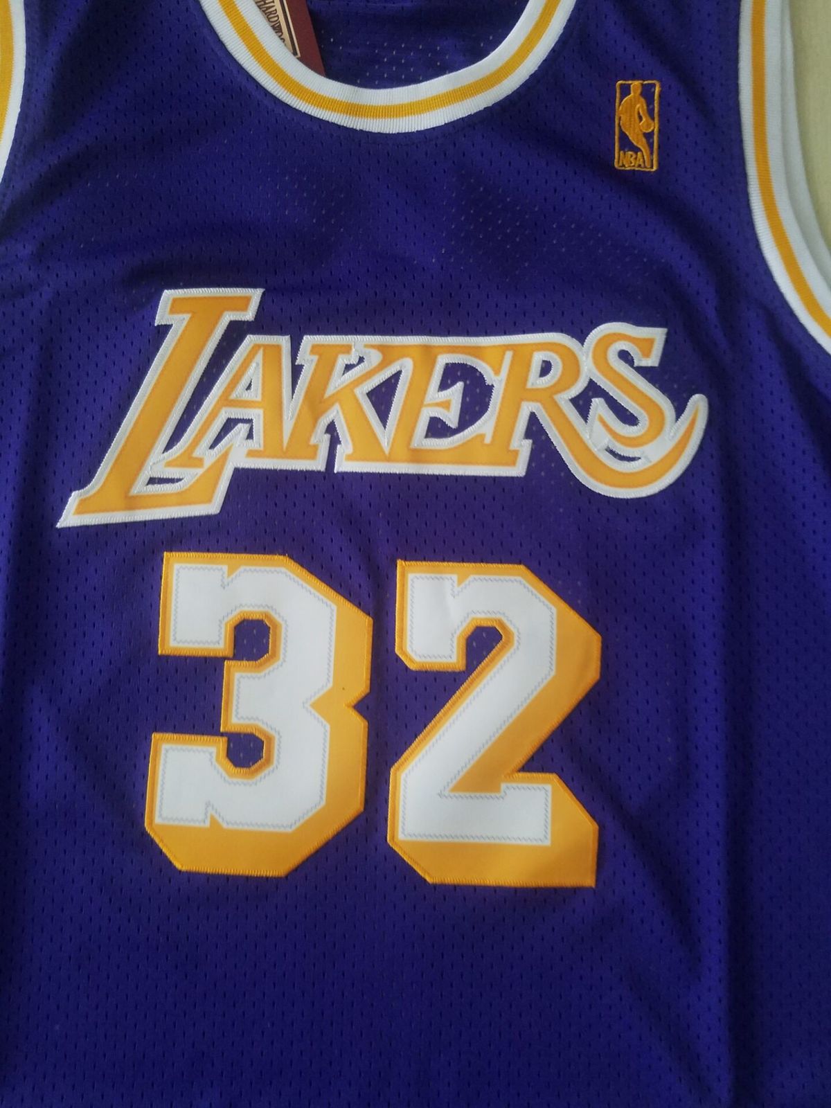 Men's Magic Johnson #32 Jersey Lakers 1984/85 Throwback Purple Uniform Item image 3
