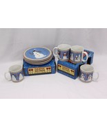 Sakura Snowman 1998 Salad Plates Mugs Christmas Debbie Mumm 8&quot; Set of 12... - $486.02 MXN