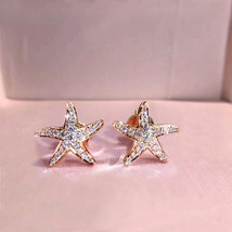 South Korea Earrings For Summer Exquisite Small Starfish Zircon Stud Earrings Fo - $9.99