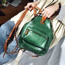 PNDME high quality leather ladies backpack multi-function leather women small bo - £189.40 GBP