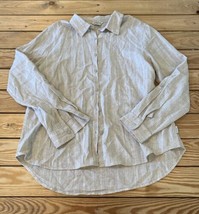 Orvis Men’s Button up Linen shirt Size L Beige A4 - $19.70