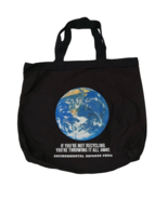 Black Canvas Eco Tote Bag Environmental Defense Fund Recycling Satellite... - €14,53 EUR