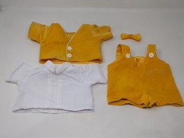 Vintage Cabbage Patch Kids Doll Yellow Overalls Outfit Jacket Bowtie Clothing - £20.21 GBP