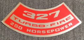 NOS Chevrolet 327 Turbo Fire 250 HP Air Cleaner Top Lid Decal Sticker New 899A - £14.36 GBP