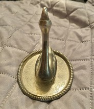 Silverplate Swan Ring Holder- Trinket Dish Paperweight 4 Inches Tall - €6,99 EUR