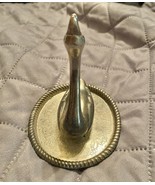 Silverplate Swan Ring Holder- Trinket Dish Paperweight 4 Inches Tall - $10.97 CAD