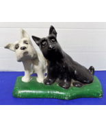 Cast Iron Dog&#39;s Scottish Terriers Doorstop Vintage Style Figurine - £28.95 GBP