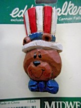 Eddie Walker Midwest Cannon Falls Patriotic Bear Pin Stripe Tophat Bowtie Resin - £7.99 GBP