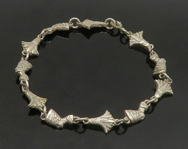 MIDDLE EAST 925 Silver - Vintage Egyptian Queen Nefertiti Chain Bracelet- BT9152 - £62.29 GBP