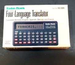 RADIO SHACK LCD FOUR-LANGUAGE TRANSLATOR 63-666 - £15.54 GBP