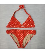 J Crew Womens Swimsuit Size XL Red Cream Polka Dots Two-Piece Bikini Swi... - £18.47 GBP