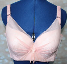 Fallsweet Pink Sexy Beautiful Lace Tulle Bra for women Thin Cup Push Up 38D - £9.77 GBP