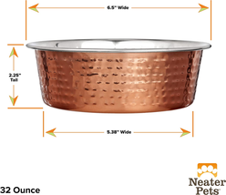  Hammered Decorative Designer Bowls - Premium Dog and Cat Dishes with Luxury Sty - £14.67 GBP