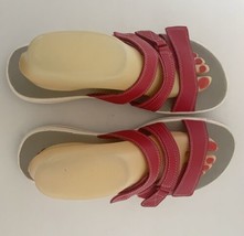 Clarks Sandals Cloudsteppers Size 10 Straps Adjustable Hook and Loop Red - £16.99 GBP