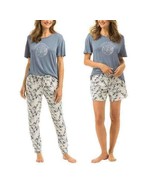Lucky Brand  3-piece Pajama Set Blue &amp; Ivory Women&#39;s Sz S-XXL NWT (runs ... - $23.14